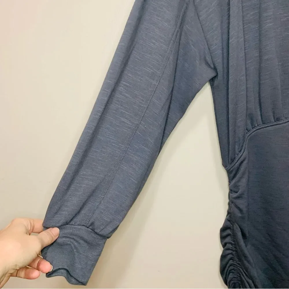 Daily Practice by Anthropologie Ruched long sleeve grey midi dress size 2x